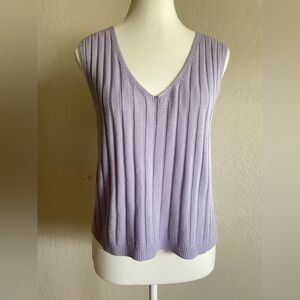 Sleeveless purple sweater